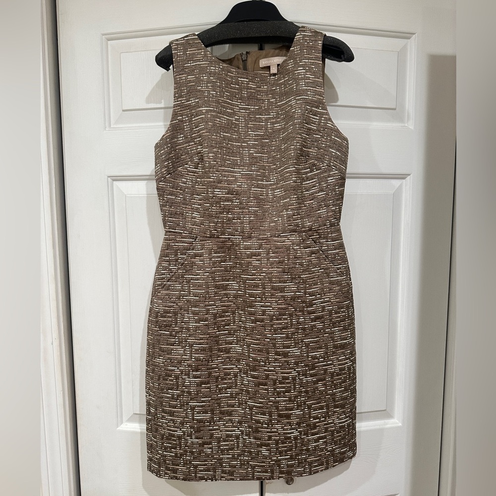 Banana Republic Textured Brown Tweed Mini Dress
